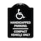 Signmission Handicapped Parking Compact Vehicle Heavy-Gauge Aluminum Sign, 24" x 18", BW-1824-23914 A-DES-BW-1824-23914 - alternate 1